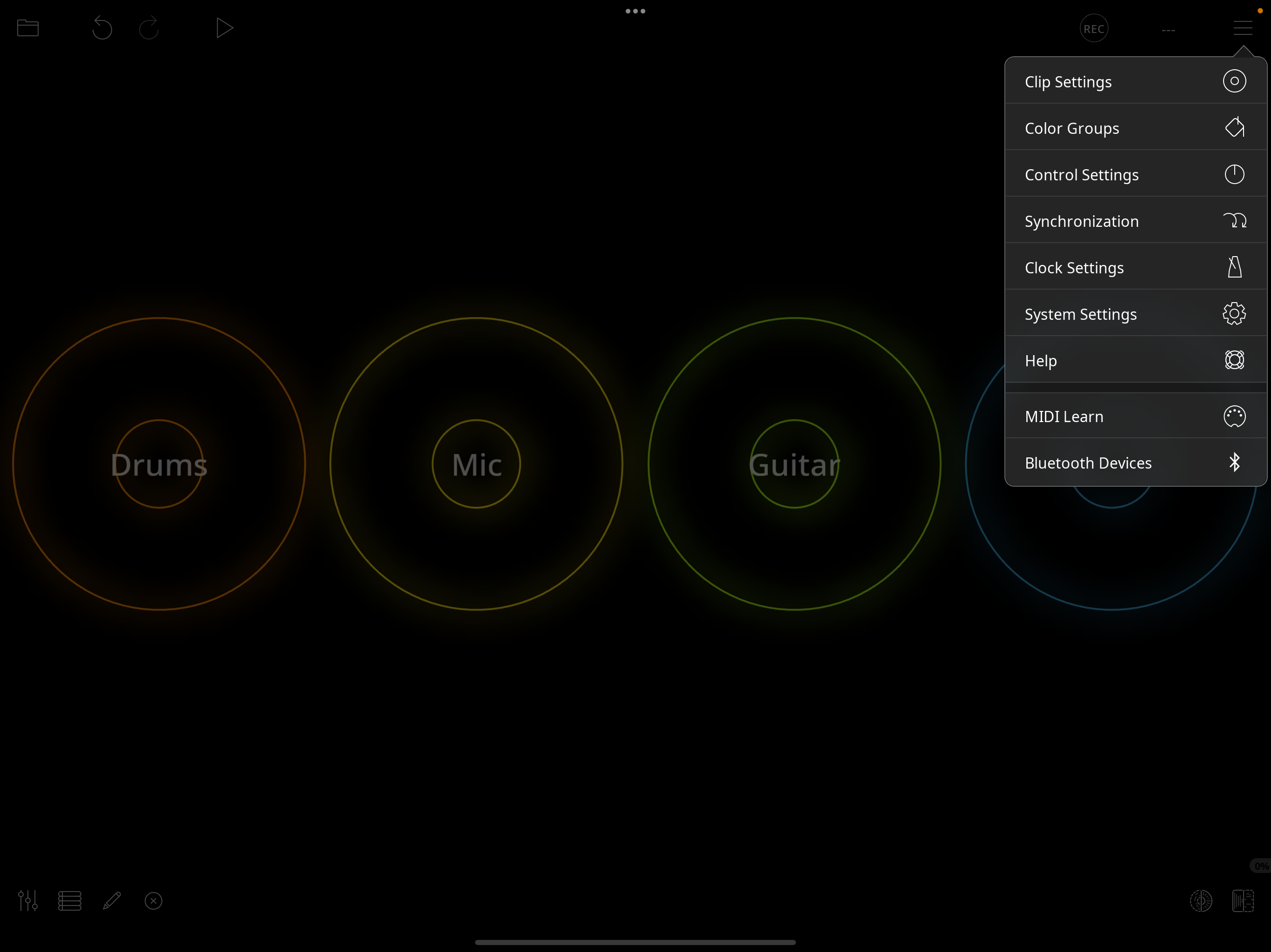 The hamburger menu in the upper right with MIDI Learn highlighted